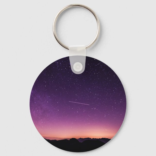Shooting star in sky key ring (Front)