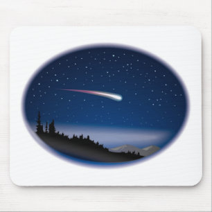 Shooting Star Over Night Landscape Mouse Pad