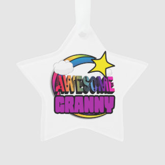 Shooting Star Rainbow Awesome Granny Ornament