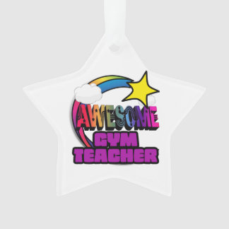 Shooting Star Rainbow Awesome Gym Teacher Ornament