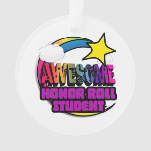 Shooting Star Rainbow Awesome Honour Roll Student Ornament