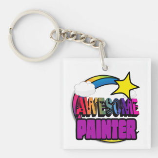 Shooting Star Rainbow Awesome Painter Key Ring