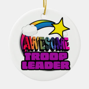 Shooting Star Rainbow Awesome Troop Leader Ceramic Tree Decoration