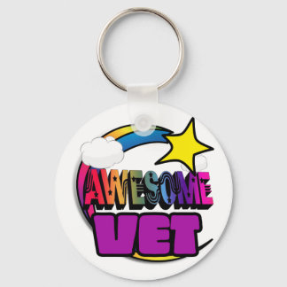 Shooting Star Rainbow Awesome Vet Key Ring