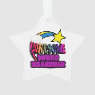 Shooting Star Rainbow Awesome Word Searcher Ornament