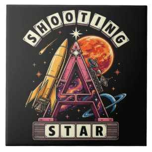 Shooting Star Space Ceramic Tile