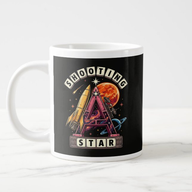 Shooting Star Space Large Coffee Mug (Left)