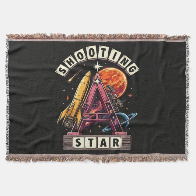 Shooting Star Space Throw Blanket (Front)