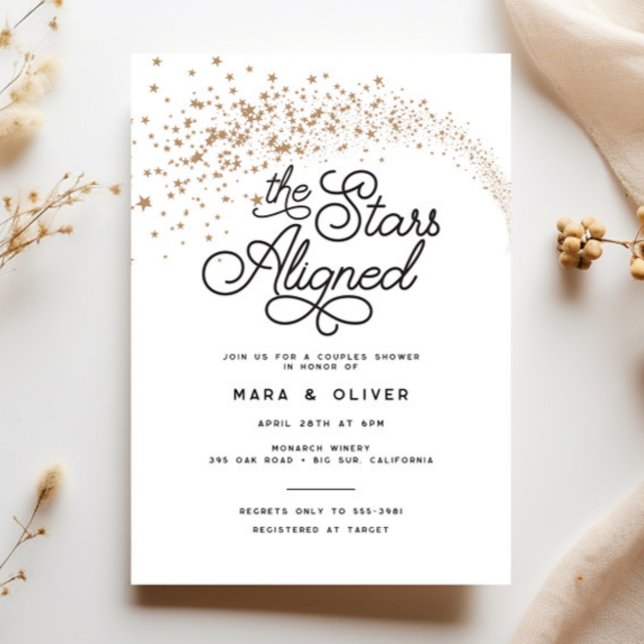 Shooting Stars Aligned Couples Bridal Shower Invitation (Creator Uploaded)