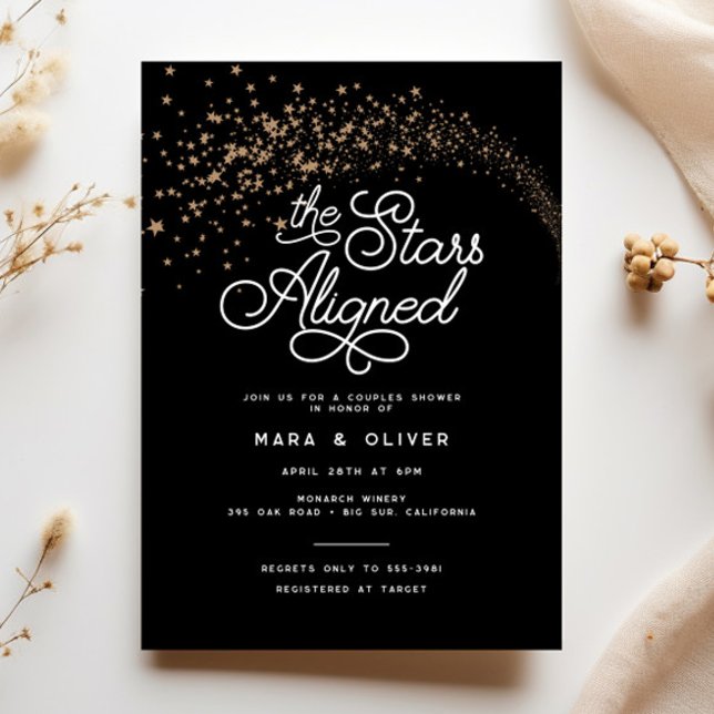 Shooting Stars Aligned Couples Bridal Shower Invitation (Creator Uploaded)