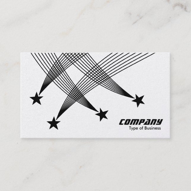 Shooting Stars - Black on White (Platinum) Business Card (Front)