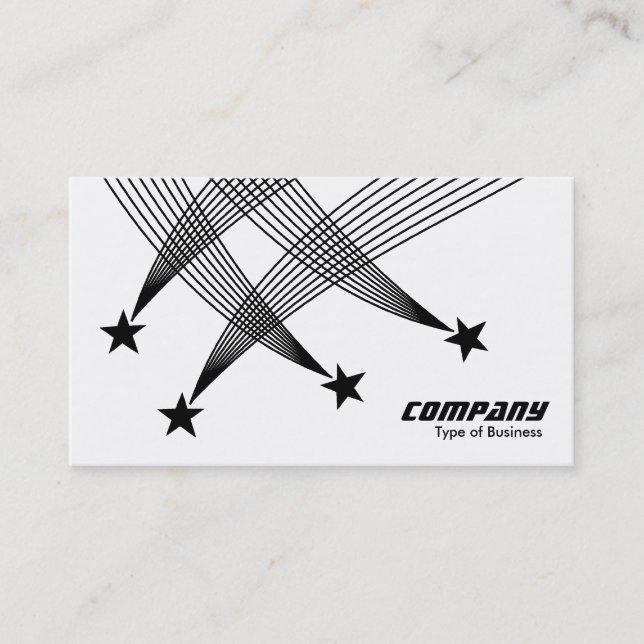 Shooting Stars - Black on White (Two Tone) Business Card (Front)
