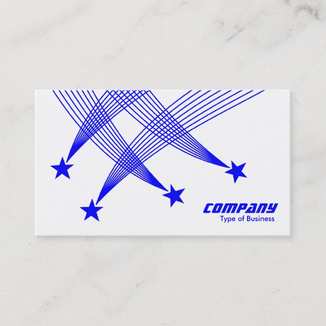 Shooting Stars - Blue on White Business Card (Front)