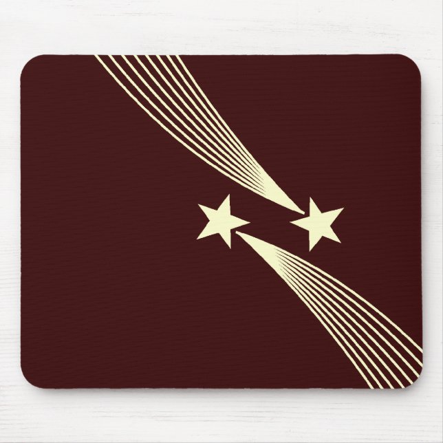 Shooting Stars - Cream on Dark Brown 330000 Mouse Pad (Front)