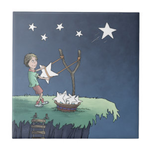 Shooting Stars - Creating Wishes Ceramic Tile