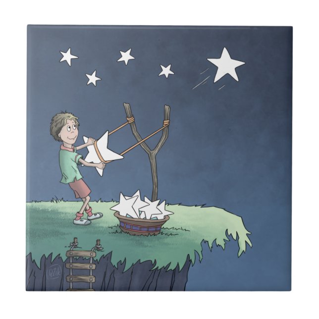 Shooting Stars - Creating Wishes Ceramic Tile (Front)