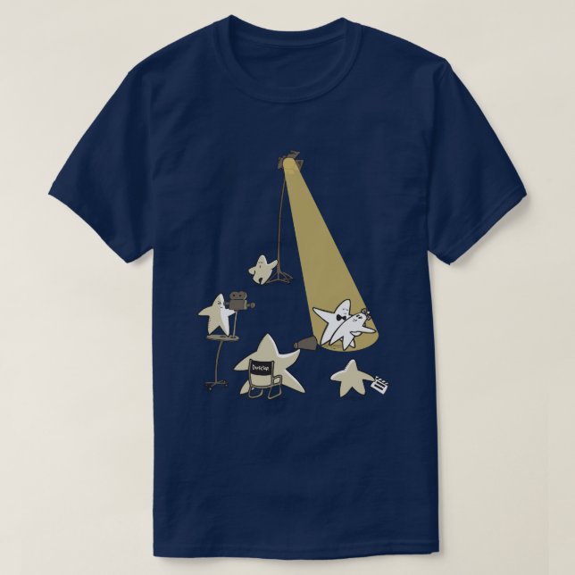 Shooting Stars Funny Word Pun Cartoon Graphic T-Shirt (Design Front)