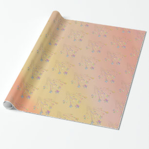Shooting Stars in peach Wrapping Paper