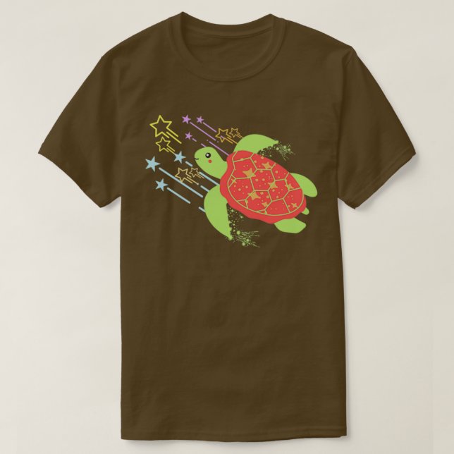 Shooting Stars Turtle T-Shirt (Design Front)