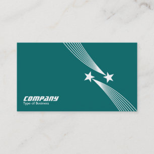 Shooting Stars v2 - White on Teal Green 006666 Business Card