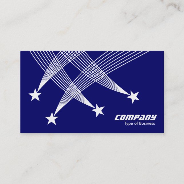 Shooting Stars - White on Dark Blue 000066 Business Card (Front)