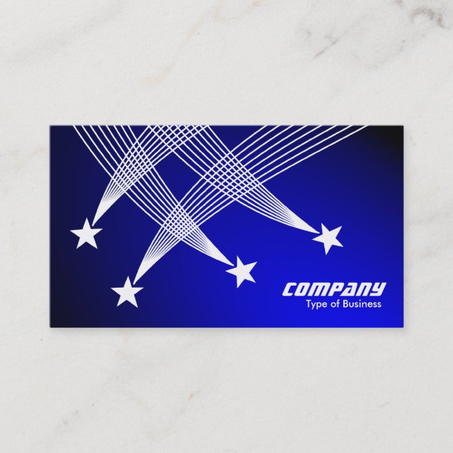 Shooting Stars - White on Spotlit Blue Business Card (Front)