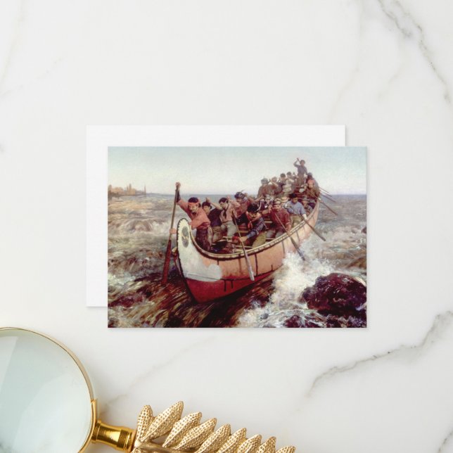 Shooting the Rapids by Frances Anne Hopkins Thank You Card (Front/Back In Situ)