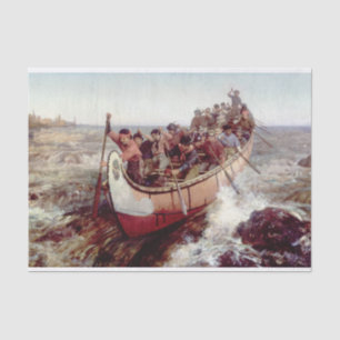 Shooting the Rapids by Frances Anne Hopkins Tissue Paper