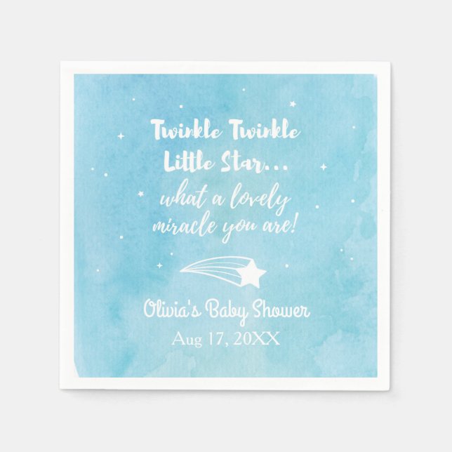 Shooting Twinkle Little Star Baby Shower Napkins (Front)