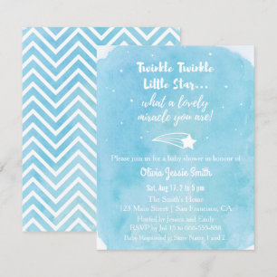 Shooting Twinkle Twinkle Little Star Baby Shower Invitation
