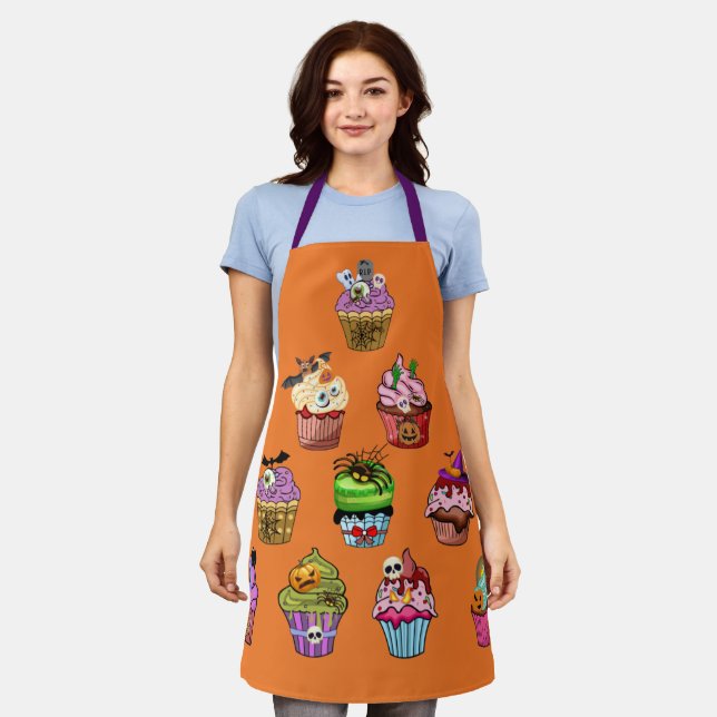 Shop  Halloween Cupcakes Aprons, Halloween Cupcake Apron (Worn)