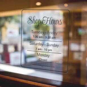 Shop Hours l Black Script Business Times