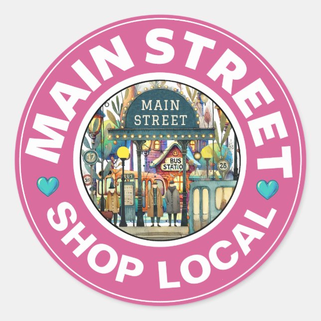 SHOP LOCAL  CLASSIC ROUND STICKER (Front)