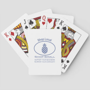 Shop Local, Shop Small blue pineapple Playing Cards