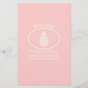 Shop Local, Shop Small cream pineapple Stationery