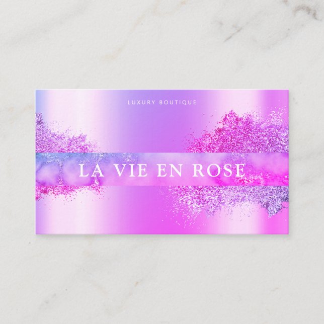 Shop Modern Purple Pink Elegant Glitter boutique Business Card (Front)