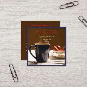 Shop Newspaper & glasses Cafe Barista Coffee Square Business Card