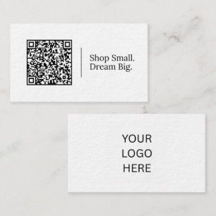 Shop Small. Dream Big. Customisable QR code Logo Business Card