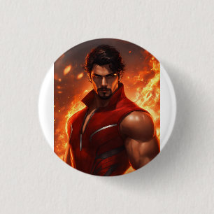 Shop Superhero League Printed button. 3 Cm Round Badge
