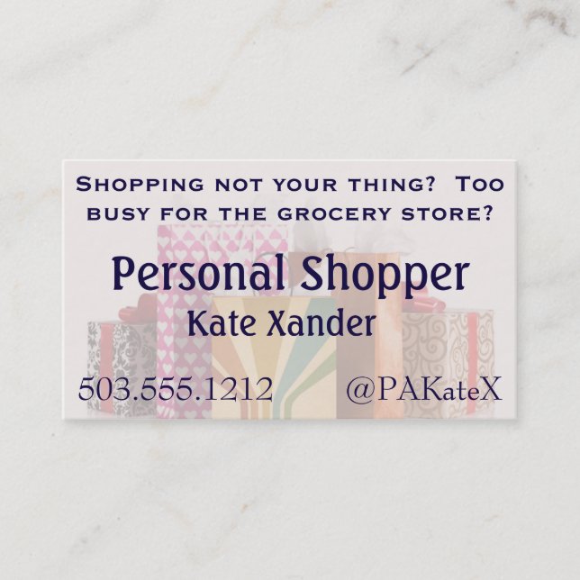 Shop Til You Drop Business Card (Front)