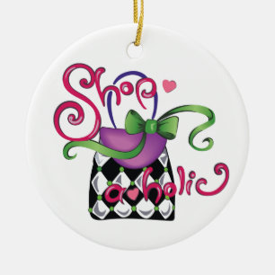 Shopaholic Ceramic Ornament