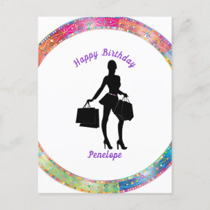 Shopaholic Glam Birthday   Postcard