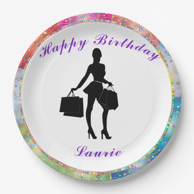 Shopaholic Glam   Paper Plate (Front)