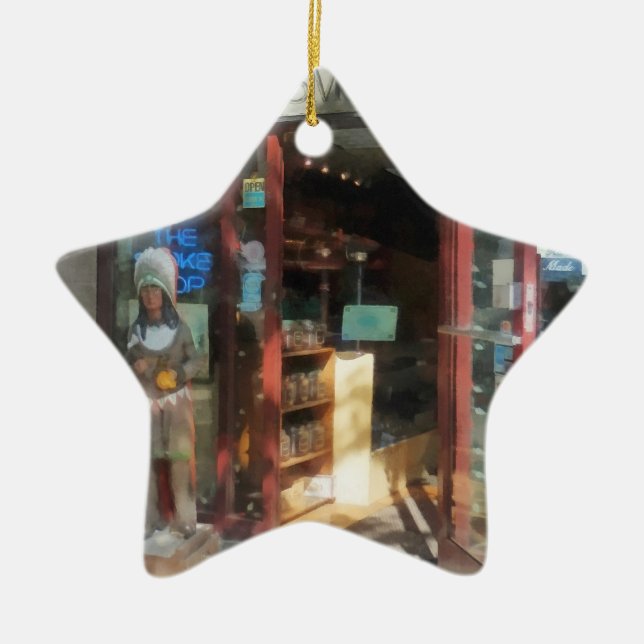 Shopfronts - Smoke Shop Ceramic Tree Decoration (Front)