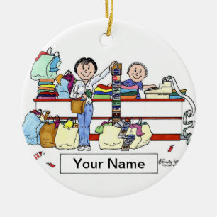 Shopper - Female Ceramic Tree Decoration