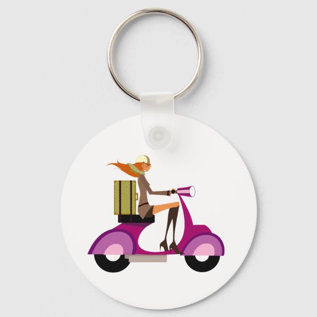 Shopping By Scooter Key Ring (Front)