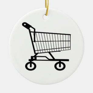 Shopping Cart Ceramic Ornament