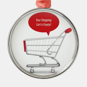 Shopping cart design metal ornament