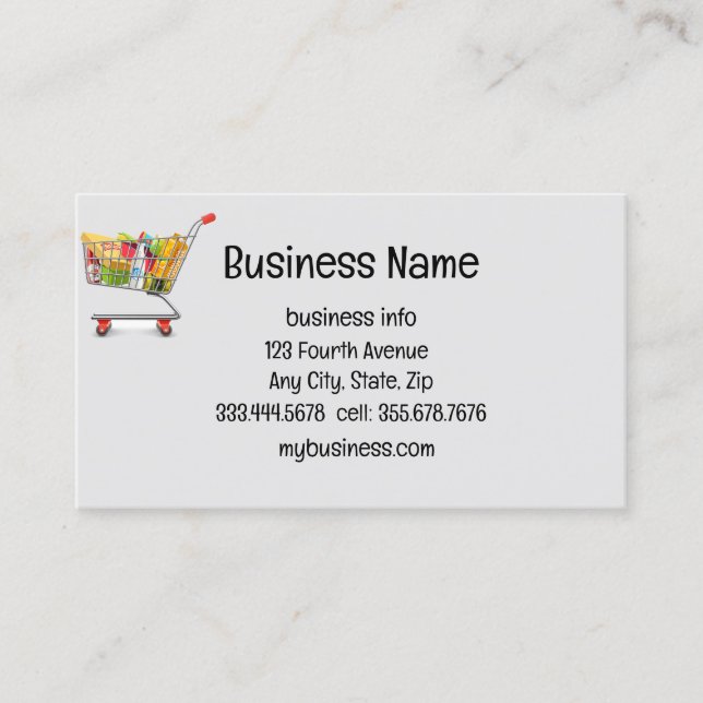 Shopping Cart Personal Shopper Service Business Card (Front)