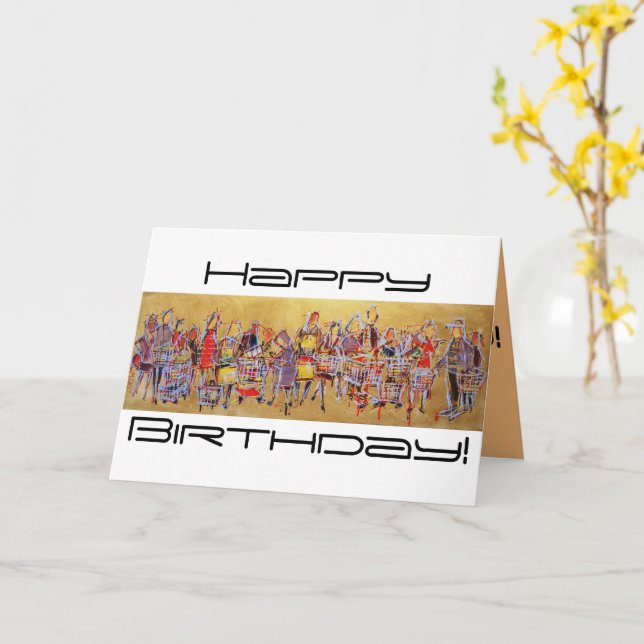 Shopping Cart Tango Card (Yellow Flower)